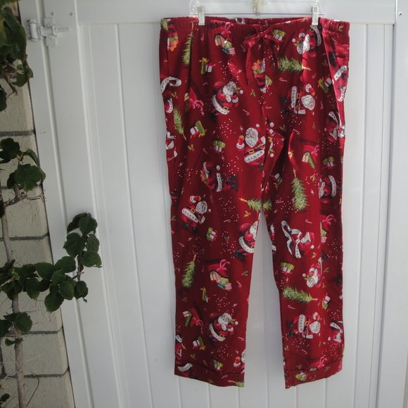 Wondershop Flannel Pajama Santa Claus Print Bottoms Red XXL - Picture 2 of 4